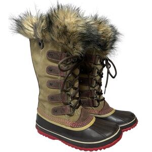 Sorel Joan of Arctic Boots Waterproof Fur-Lined 12” Women’s 6/37 NL 1540-254